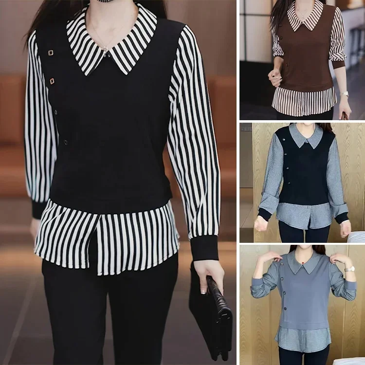 顯瘦假兩件襯衫