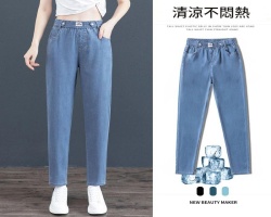 高腰天絲牛仔褲