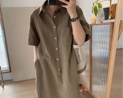 減齡短袖襯衫裙