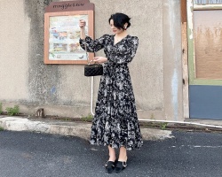 法式碎花連衣裙