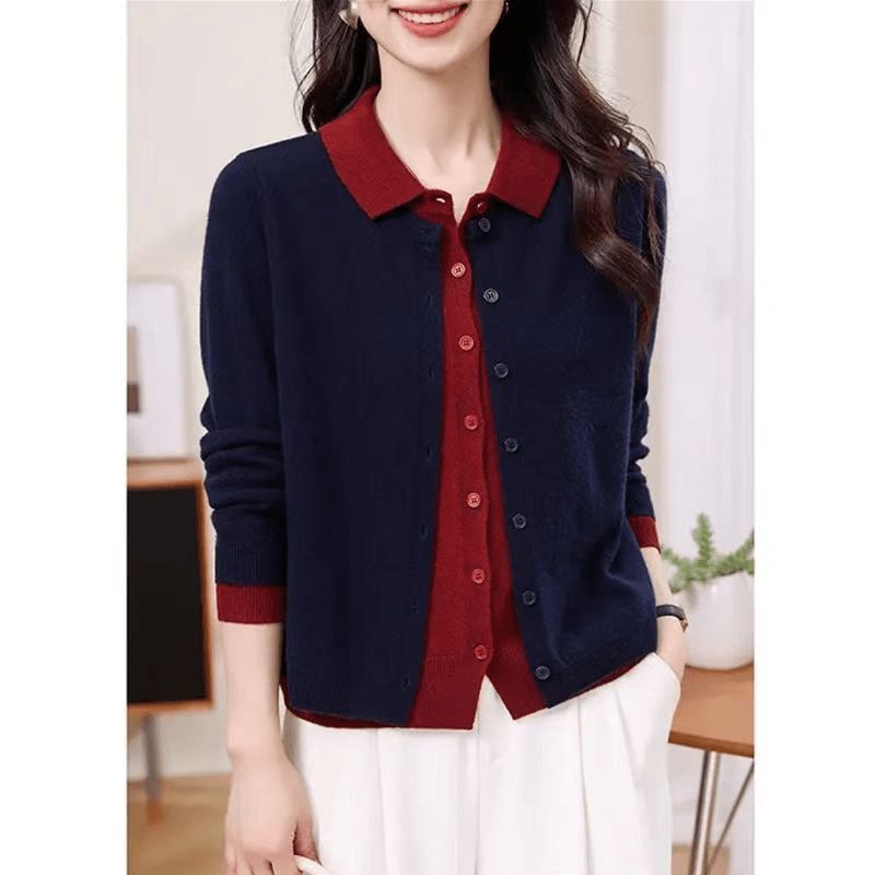 假兩件針織開衫