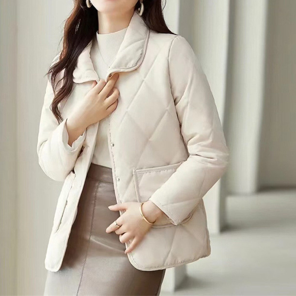 韓式翻領薄棉服